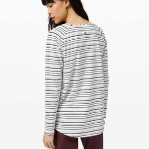 lululemon athletica Striped Long Sleeve Tee - Black and White
